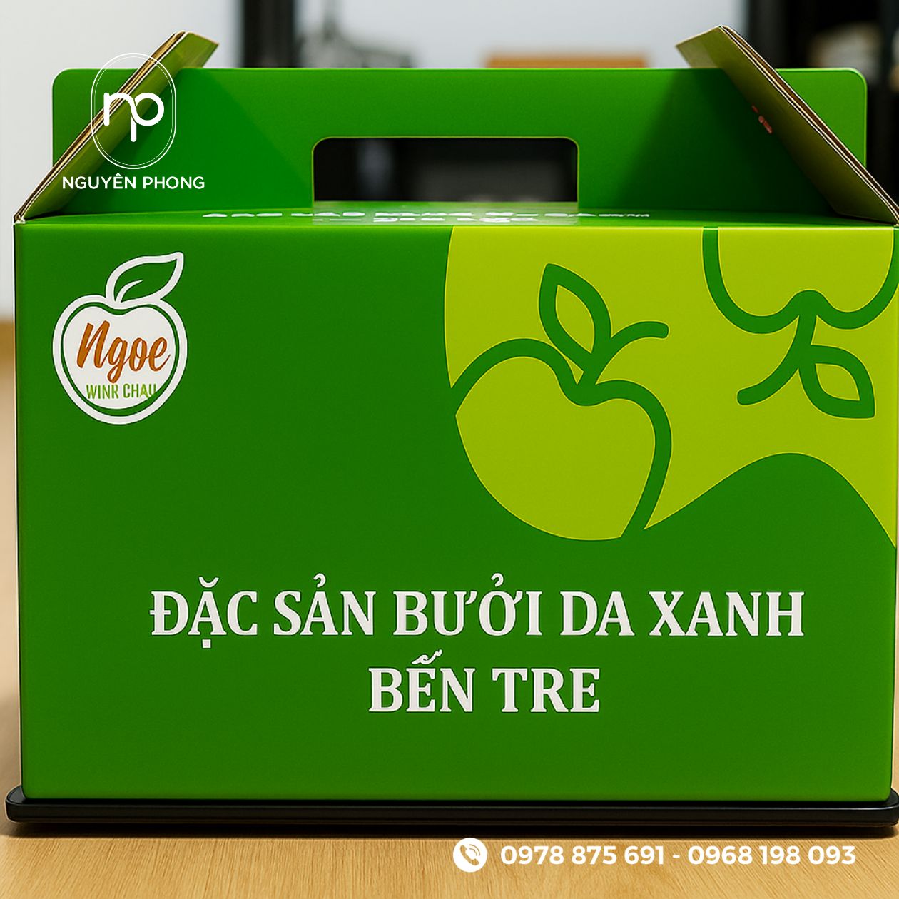 Mẫu in thùng carton đựng bưởi da xanh